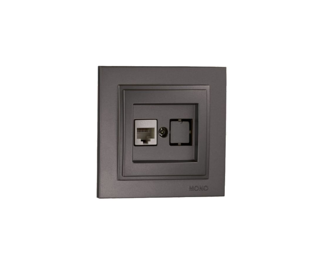 როზეტი CAT6 DESPINA Black - 102-202005-125 — როზეტები და ჩამრთველები